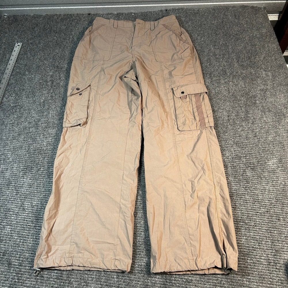 Orange Kiss Essentials Cargo Pants Womens L Tan Excellent Wide Leg Utility